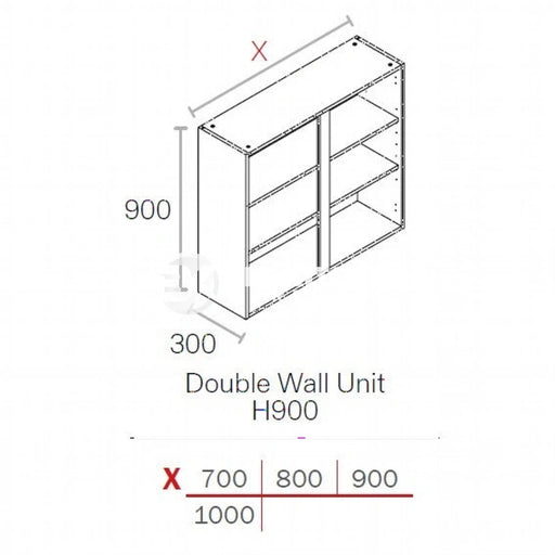 900mm Flat Pack Kitchen Extra Tall (900mm High) Wall Cabinet White