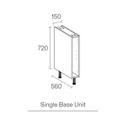 150mm Flat Pack Kitchen Base Cabinet Unit Light Grey