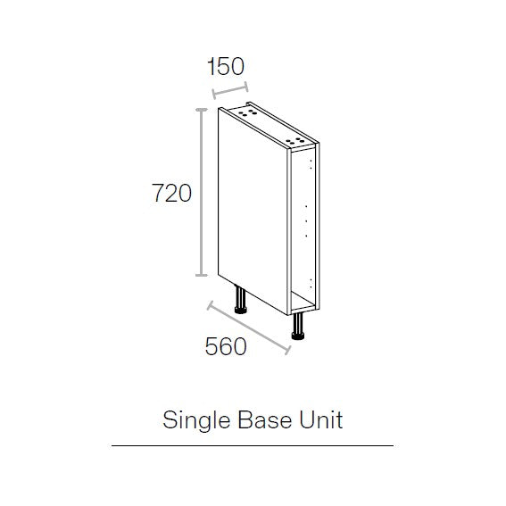 150mm Flat Pack Kitchen Base Cabinet Unit Light Grey