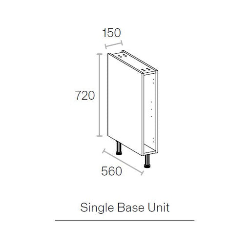 150mm Flat Pack Kitchen Base Cabinet Unit Light Grey