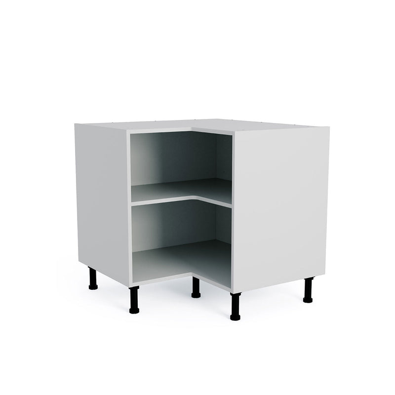 900mmx900mm Flat Pack L Shaped Kitchen Corner Base Cabinet Light Grey