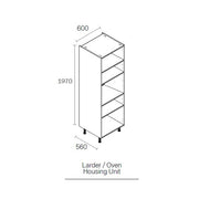 600mm Flat Pack Kitchen Tall Appliance Cabinet Light Grey (1970mmH + Legs)
