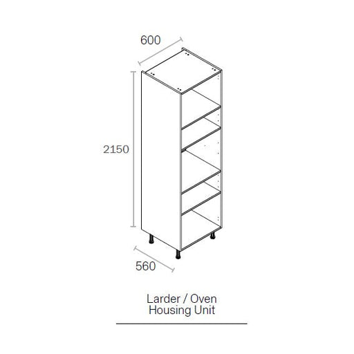 600mm Flat Pack Kitchen Tall Appliance Cabinet Light Grey (2150mmH + 150mm Legs)
