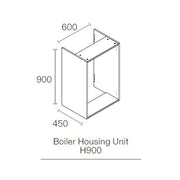 600mm Kitchen Boiler Cabinet 900mm High 450mm Light Grey