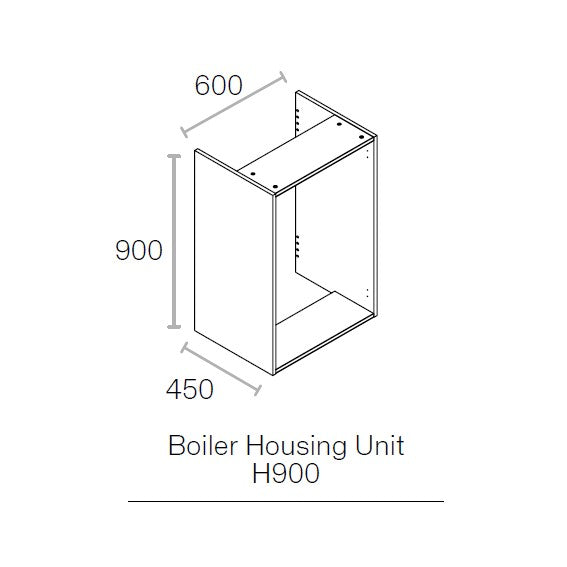 600mm Kitchen Boiler Cabinet 900mm High 450mm Light Grey