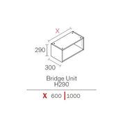 600mm Flat Pack Kitchen Bridging Cabinet 290mm High Light Grey
