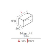 600mm Flat Pack Kitchen Bridging Cabinet 360mm High Light Grey