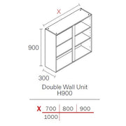 700mm Flat Pack Kitchen Extra Tall (900mm High) Wall Cabinet Light Grey