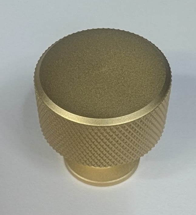Ellis Knurled Post Knob Kitchen/Bedroom Door Knob Satin Brass - Ellis Knurled Post Knob Kitchen/Bedroom Door Knob Satin