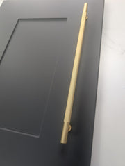Ellis Knurled T-Bar Kitchen/Bedroom Door Handle Satin Brass - 320mm Centres (374mm Overall Length)