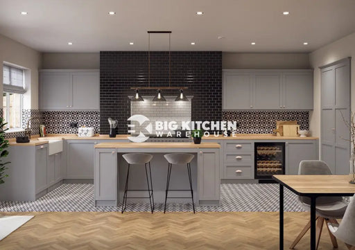 Balmoral Wood Grain ’Skinny’ Shaker Dove Grey Ash- Replacement Kitchen Doors (1965mm High 3 Panel)