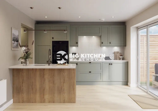 Balmoral Wood Grain ’Skinny’ Shaker Reed Green Ash- Replacement Kitchen Drawer Fronts/Oven Filler Panel (110mm High)