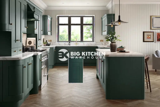 Buckingham Wood Grain Shaker Fir Green- Replacement Kitchen Doors (1965mm High 3 Panel)