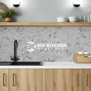 Bushboard Alloy Carrara Marble Herringbone Aluminium Feature Kitchen Splashback