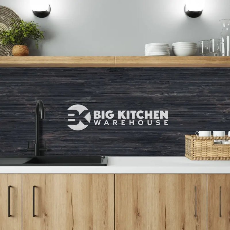 Bushboard Alloy Charred Cedar Aluminium Feature Kitchen Splashback