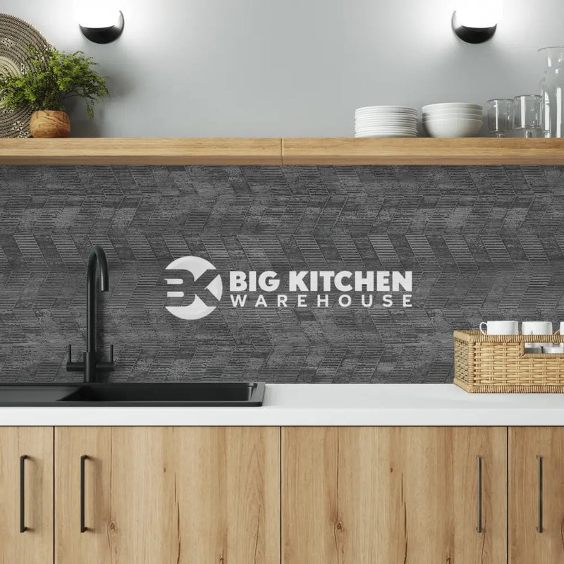 Bushboard Alloy Concrete Chevron Aluminium Feature Kitchen Splashback