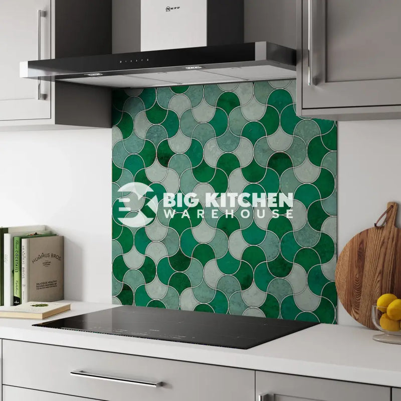 Bushboard Alloy Emerald Scallop Aluminium Feature Kitchen Splashback