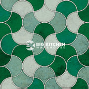 Bushboard Alloy Emerald Scallop Aluminium Feature Kitchen Splashback - Standard Hob Panel - 600mm x 800mm x 4mm