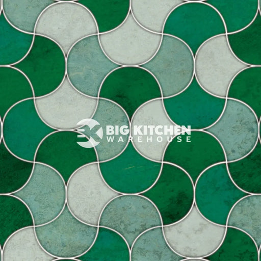 Bushboard Alloy Emerald Scallop Aluminium Feature Kitchen Splashback - Standard Hob Panel - 600mm x 800mm x 4mm