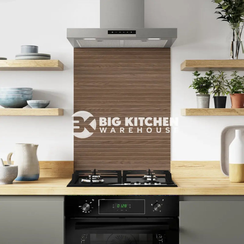 Bushboard Alloy Fluted Oak Aluminium Feature Kitchen Splashback