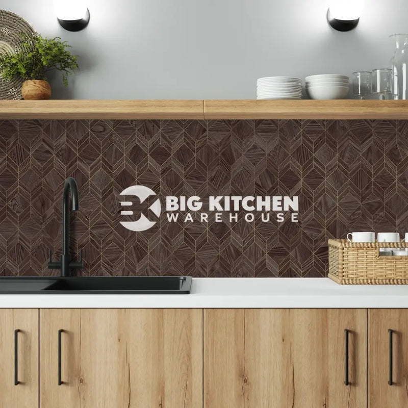 Bushboard Alloy Heritage Walnut Aluminium Feature Kitchen Splashback