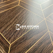 Bushboard Alloy Heritage Walnut Aluminium Feature Kitchen Splashback