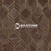 Bushboard Alloy Heritage Walnut Aluminium Feature Kitchen Splashback - Standard Hob Panel - 600mm x 800mm x 4mm