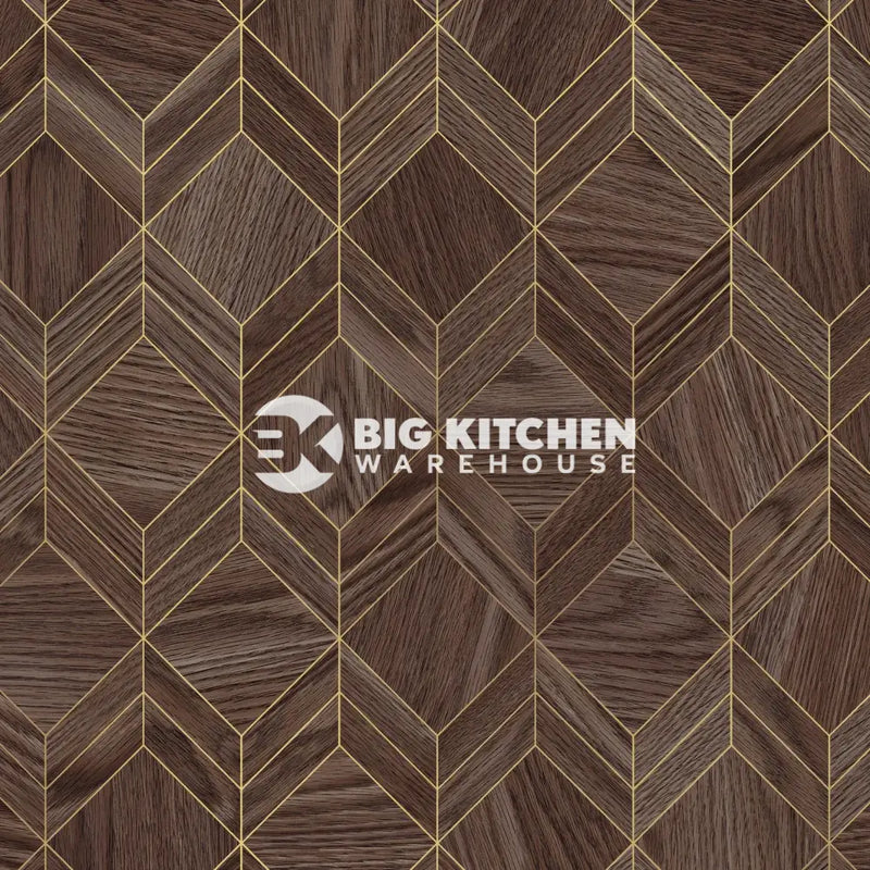 Bushboard Alloy Heritage Walnut Aluminium Feature Kitchen Splashback - Standard Hob Panel - 600mm x 800mm x 4mm