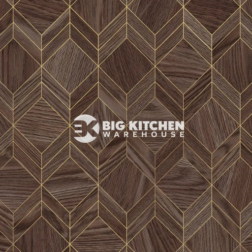 Bushboard Alloy Heritage Walnut Aluminium Feature Kitchen Splashback - Standard Hob Panel - 600mm x 800mm x 4mm