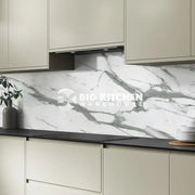 Bushboard Alloy White Marble Aluminium Feature Kitchen Splashback