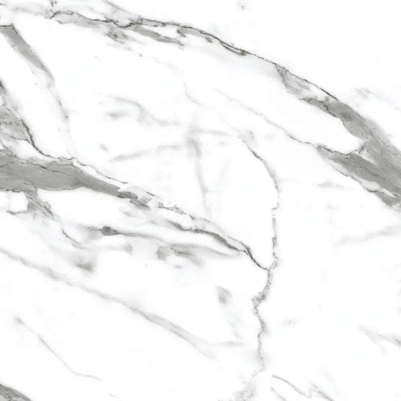Bushboard Alloy White Marble Aluminium Feature Kitchen Splashback - Standard Hob Panel - 600mm x 800mm x 4mm