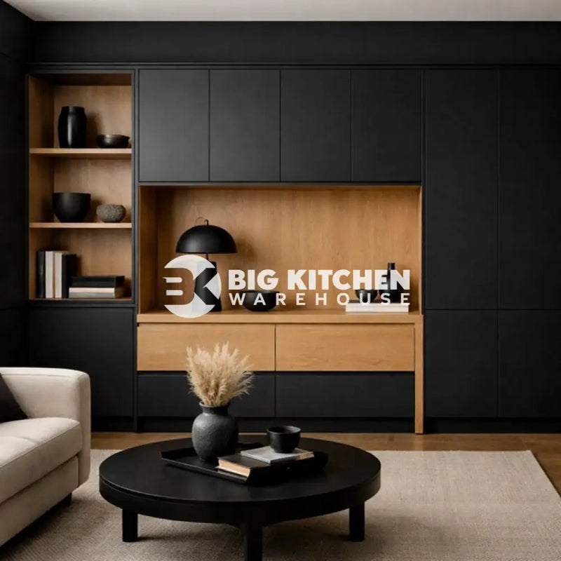 Fenton Painted (Laser Edged) Slab Black- Replacement Kitchen Doors SAMPLE PRODUCTS