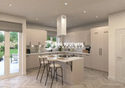 Fenton Painted (Laser Edged) Slab Cashmere- Replacement Kitchen Doors (1245mm High)