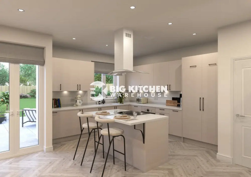 Fenton Painted (Laser Edged) Slab Cashmere- Replacement Kitchen Doors (Trims & Accessories)