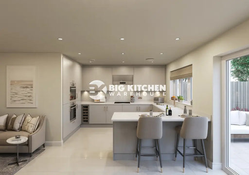 Fenton Painted (Laser Edged) Slab Dove Grey- Replacement Kitchen Doors (715mm High)
