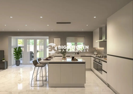 Fenton Painted (Laser Edged) Slab White- Replacement Kitchen Doors (715mm High)