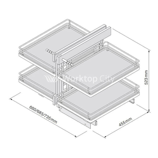Innostor Plus Blind Corner Optimiser To Suit 1000mm Wide Blind Corner Base Cabinet With A Minimum 500mm Wide Door