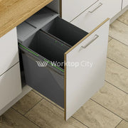 Innostor Pull Out Waste Bin With Soft Close Side Mounted Segregated 68 Litre Capacity 2 x 34 Litre To Suit Minimum