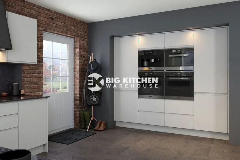 Jay Handle Less Light Grey Supermatt J Pull- Replacement Kitchen Doors (490mm High) - 596mm Wide
