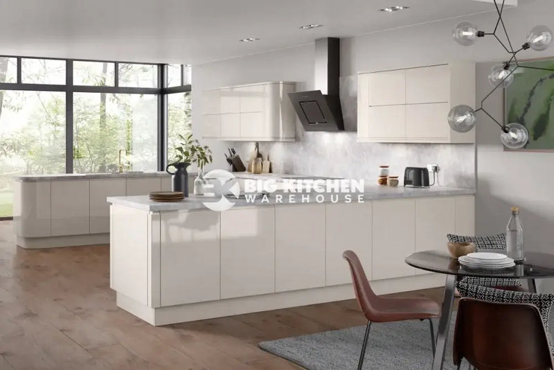 Larissa Handle Less Cashmere Gloss J Pull- Replacement Kitchen Doors SAMPLE PRODUCTS