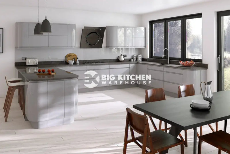 Larissa Handle Less Dove Grey Gloss J Pull- Replacement Kitchen Doors (Trims & Accessories)