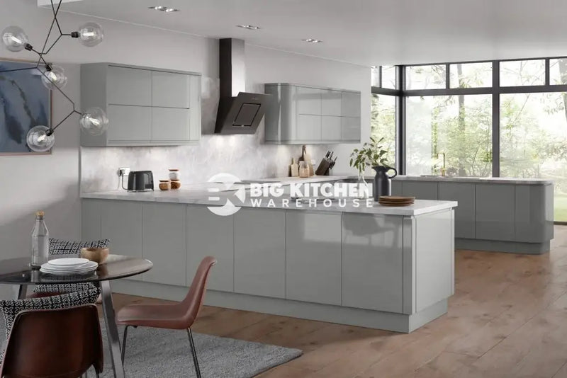 Larissa Handle Less Dust Grey Gloss J Pull- Replacement Kitchen Doors SAMPLE PRODUCTS