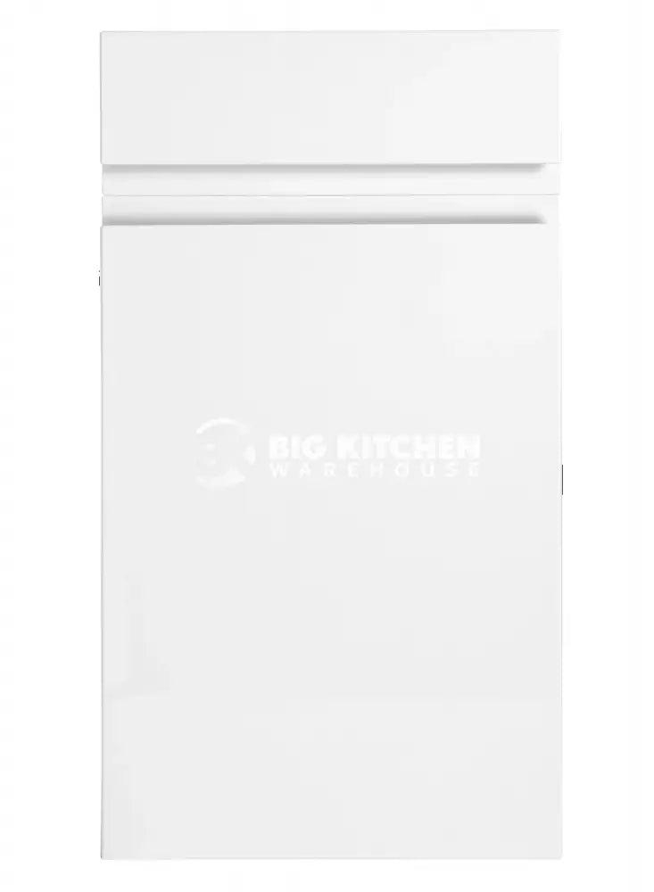 Larissa Handle Less White Gloss J Pull- Replacement Kitchen Doors (450mm High) - 595mm Wide