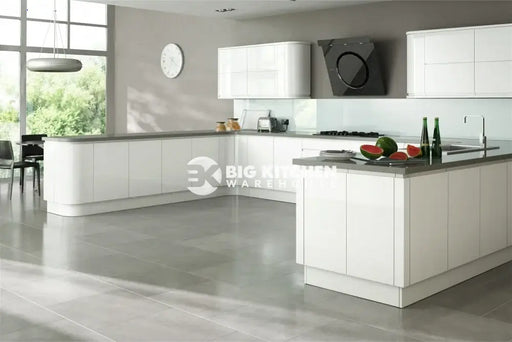 Larissa Handle Less White Gloss J Pull- Replacement Kitchen Doors SAMPLE PRODUCTS