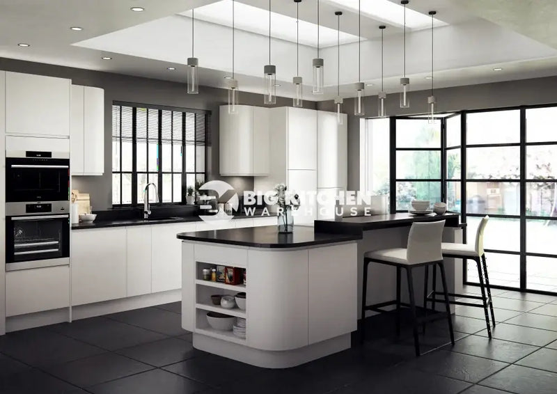 Larissa Handle Less White Matt J Pull- Replacement Kitchen Doors SAMPLE PRODUCTS