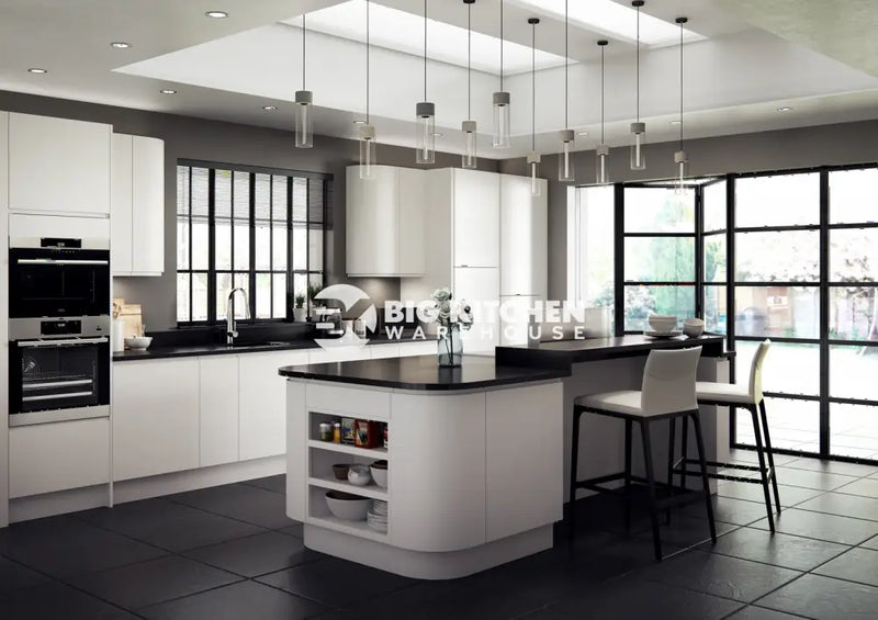 Larissa Handle Less White Matt J Pull- Replacement Kitchen Doors (Trims & Accessories)