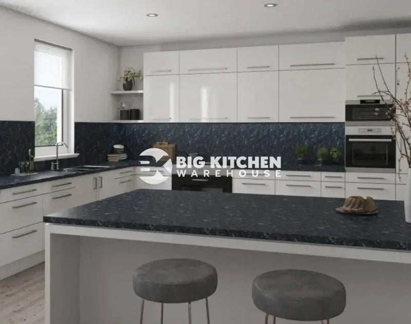 Senses Laminate Kitchen Worktops Black Granite Round (Postformed) Edge Dogal Matt Finish