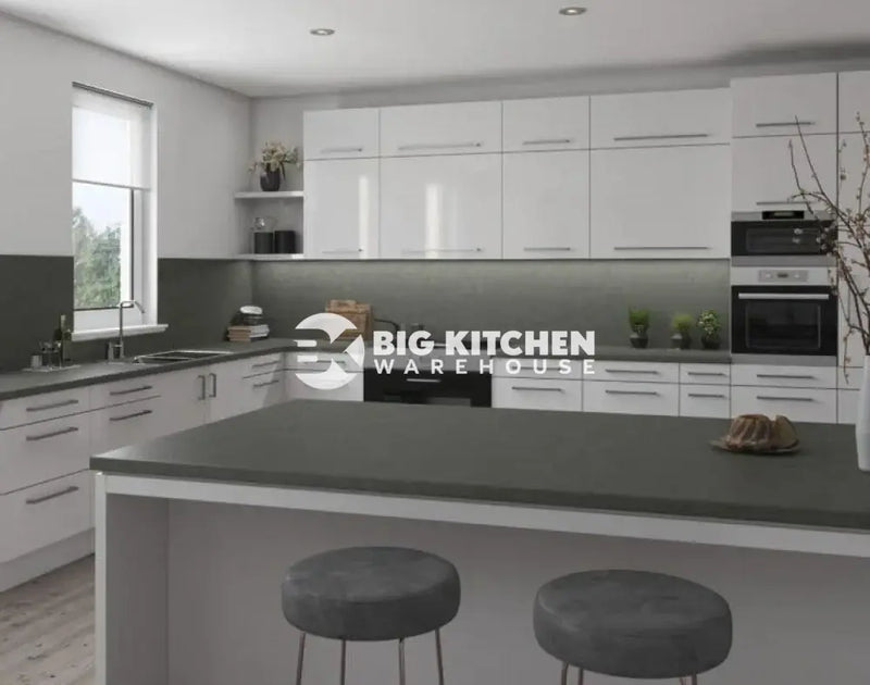 Senses Laminate Kitchen Worktops Grey Lunar Slate Round (Postformed) Edge Italian Stone Matt Finish