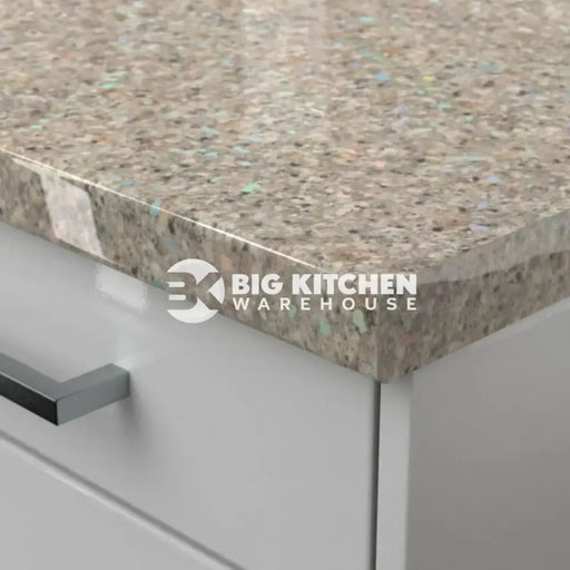 Senses Laminate Kitchen Worktops Sand Pebble Sparkle Round (Postformed) Edge Gloss Finish