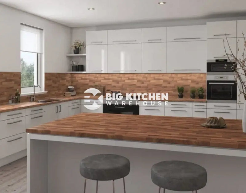 Senses Laminate Kitchen Worktops Walnut Butcher Block Round (Postformed) Edge Dogal Matt Finish